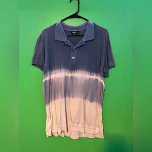 Dolce and gabbana blue & white tie dye polo shirt